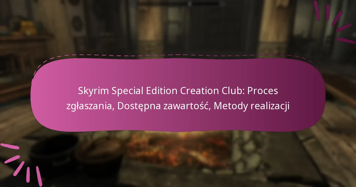 Skyrim Special Edition Creation Club: Proces zgłaszania, Dostępna zawartość, Metody realizacji